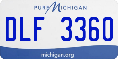 MI license plate DLF3360