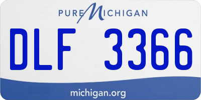 MI license plate DLF3366