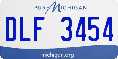 MI license plate DLF3454