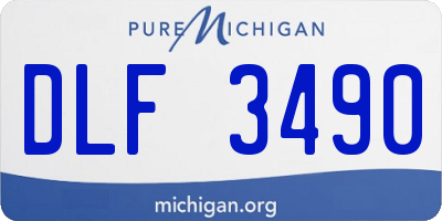 MI license plate DLF3490