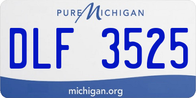 MI license plate DLF3525
