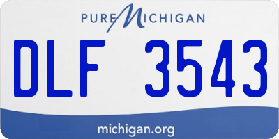 MI license plate DLF3543
