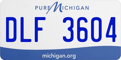 MI license plate DLF3604