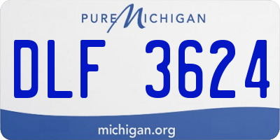 MI license plate DLF3624