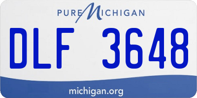 MI license plate DLF3648