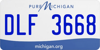 MI license plate DLF3668
