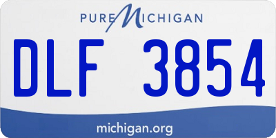 MI license plate DLF3854