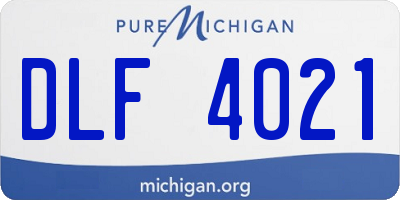 MI license plate DLF4021