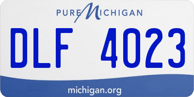 MI license plate DLF4023