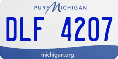 MI license plate DLF4207