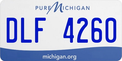 MI license plate DLF4260