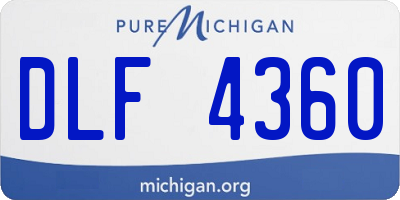MI license plate DLF4360