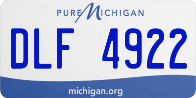 MI license plate DLF4922