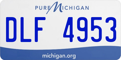 MI license plate DLF4953