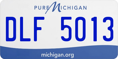 MI license plate DLF5013