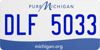 MI license plate DLF5033