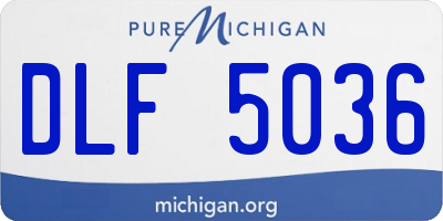 MI license plate DLF5036