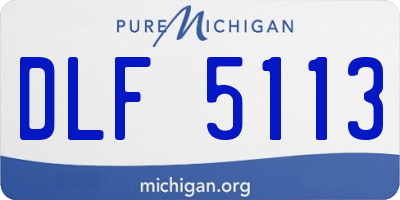 MI license plate DLF5113