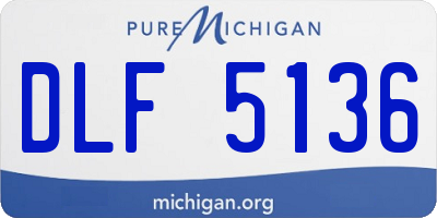 MI license plate DLF5136