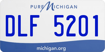 MI license plate DLF5201