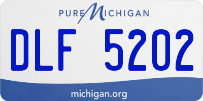 MI license plate DLF5202