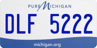 MI license plate DLF5222