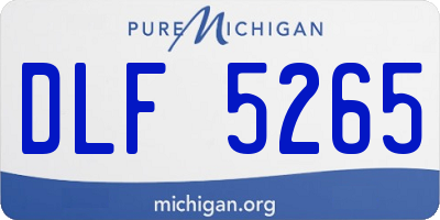 MI license plate DLF5265