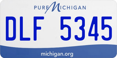 MI license plate DLF5345