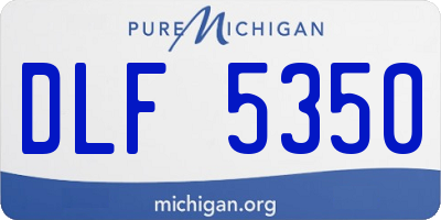 MI license plate DLF5350