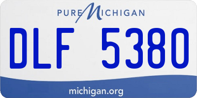 MI license plate DLF5380
