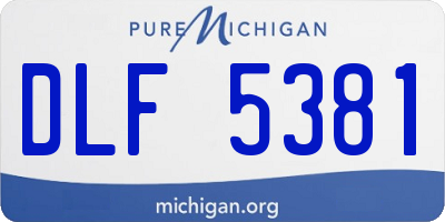 MI license plate DLF5381