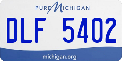 MI license plate DLF5402