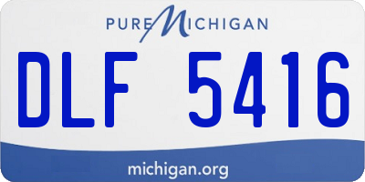 MI license plate DLF5416