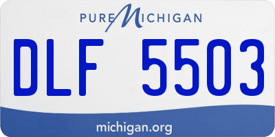 MI license plate DLF5503