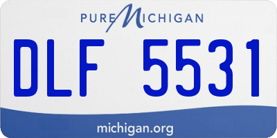 MI license plate DLF5531