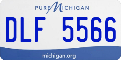 MI license plate DLF5566