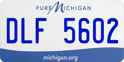 MI license plate DLF5602