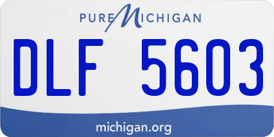 MI license plate DLF5603