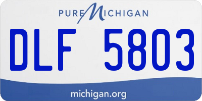 MI license plate DLF5803