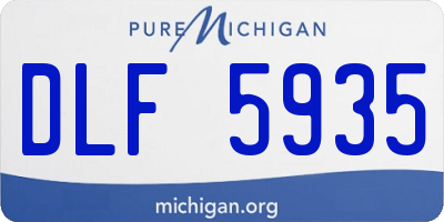 MI license plate DLF5935