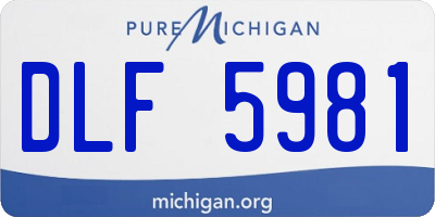 MI license plate DLF5981