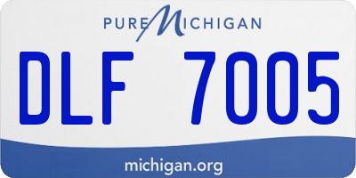 MI license plate DLF7005