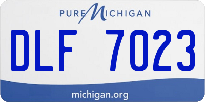 MI license plate DLF7023