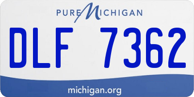 MI license plate DLF7362