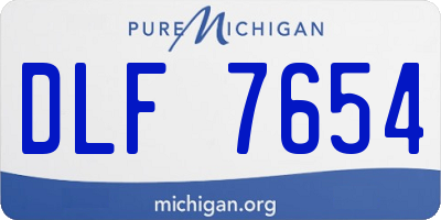 MI license plate DLF7654