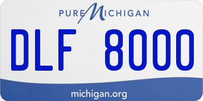 MI license plate DLF8000