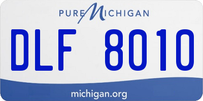 MI license plate DLF8010