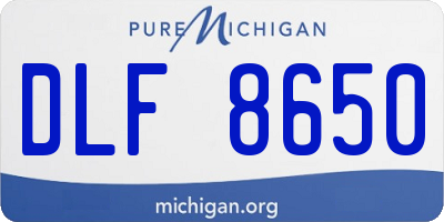 MI license plate DLF8650