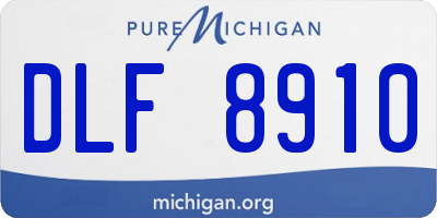 MI license plate DLF8910