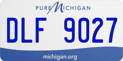MI license plate DLF9027